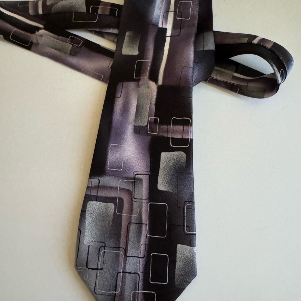 J. Garcia Black and Gray Geometric Tie